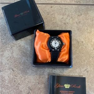 GLAM ROCK Miami Beach Women's Watch. Color: Black / White/ Silver